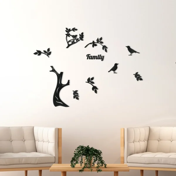 Custom Wooden Family Tree with Photo Frames - Image 3